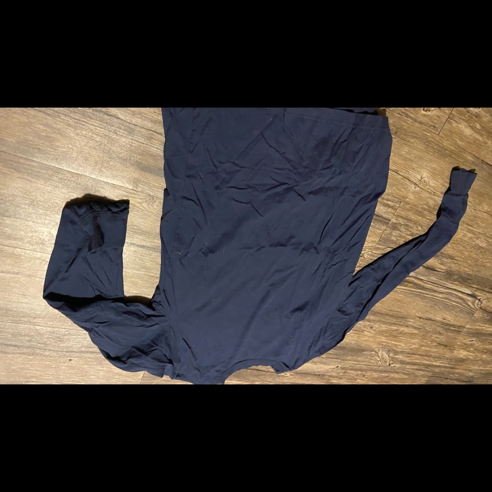 super cute plain navy blouse, can dress up or down